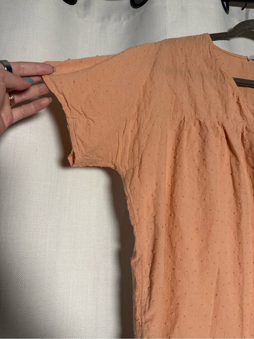 Madewell Rhyme Button Front Swiss Dot Top in Antique Coral Size Small - Picture 5 of 7